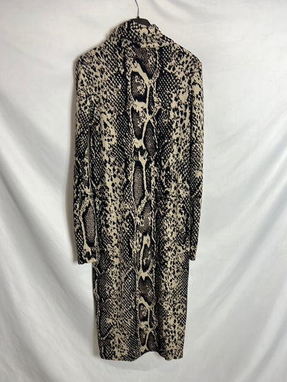 ZARA. Vestido midi animal print. T M