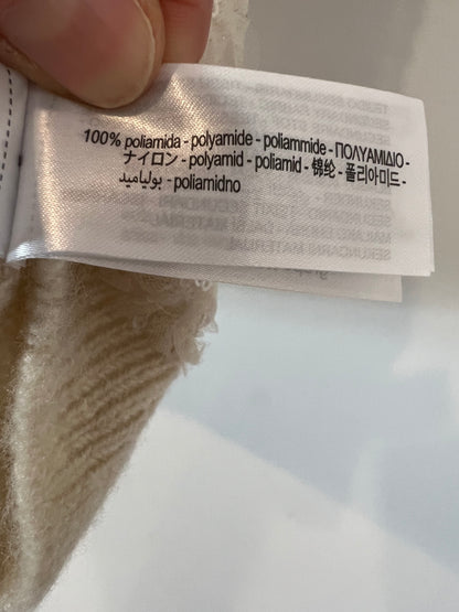 ZARA. top beige tull flores T.s