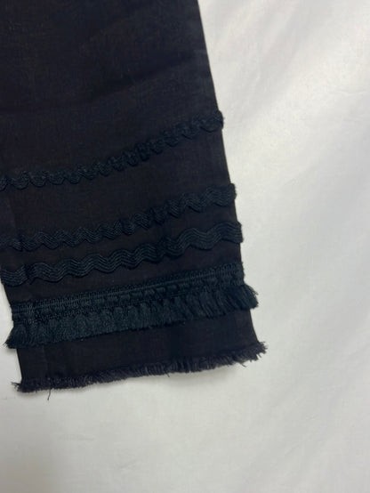 MASSIMO DUTTI. Denim elastico cropped detalles. T 34