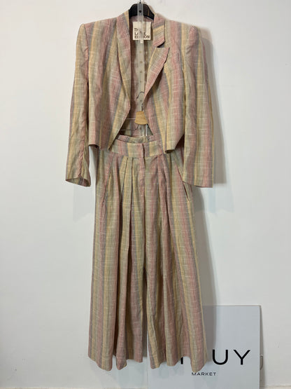 THE LABEL EDITION. Conjunto chaqueta y pantalón rayas. T XS/S