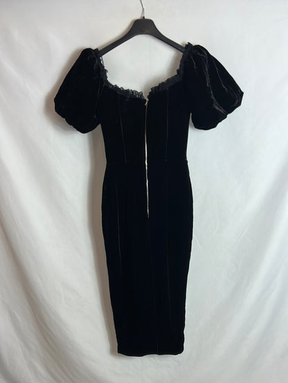 ROSES&amp;LACE. Romantic black silk dress. TS