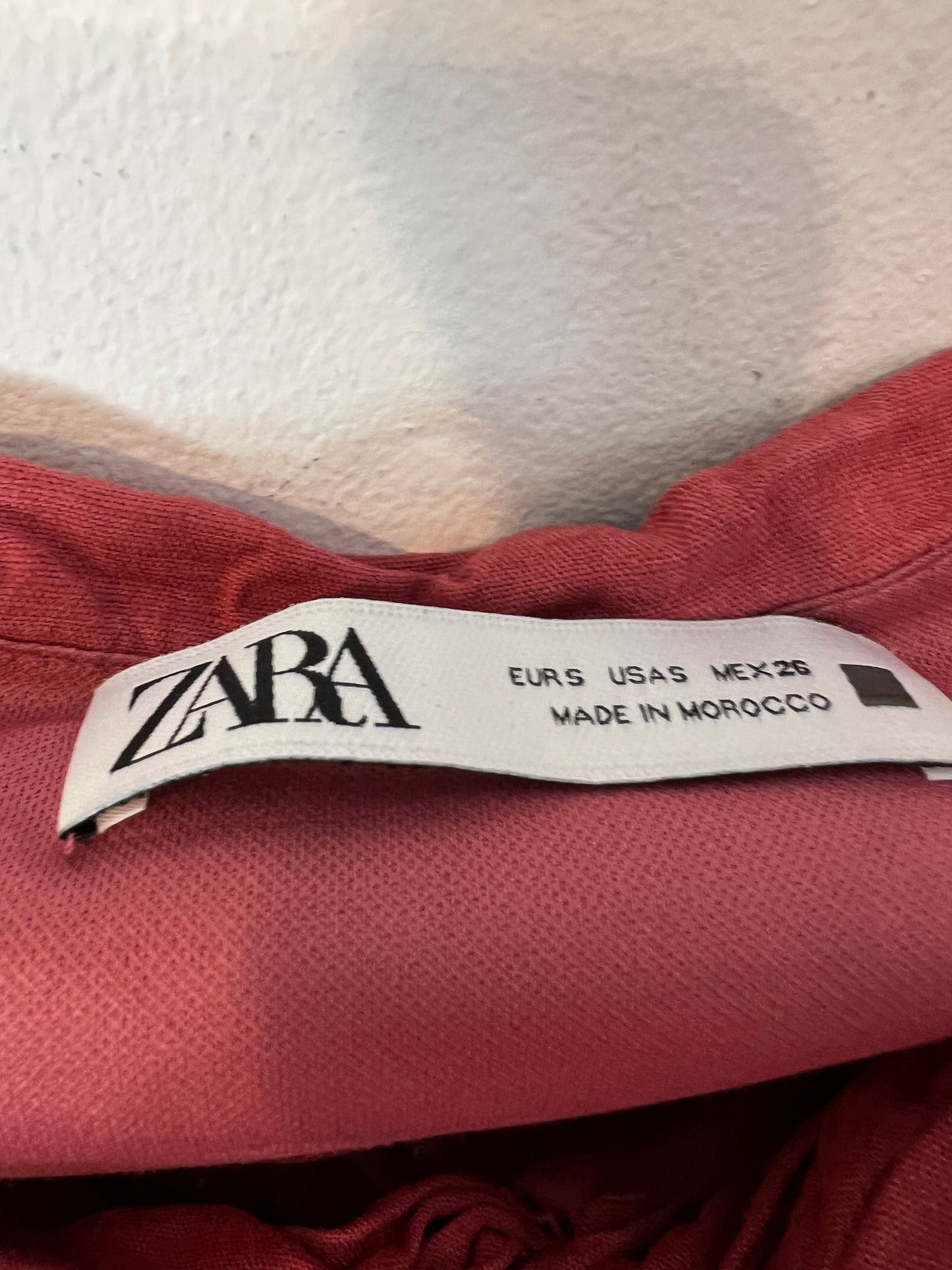 ZARA. Croptop rosa fruncido lino  T.s