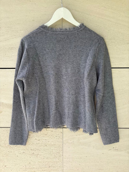 Chaqueta gris botones dorados con lana