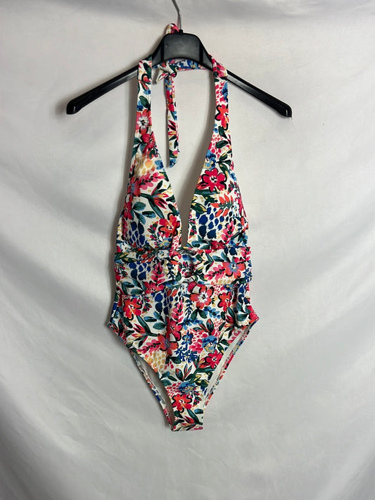 PRIMARK. Bañador flores atado al cuello. T 38