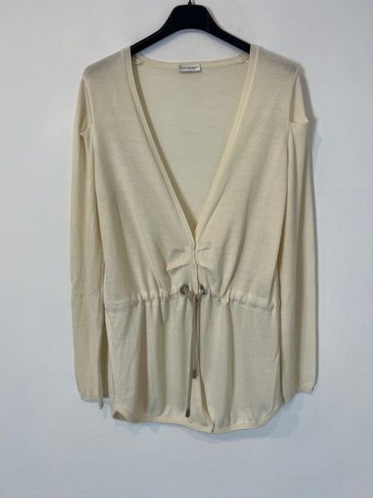 RIVAMONTI. Chaqueta con lana fluida color crudo. T M