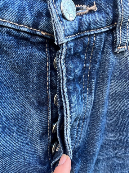 ZARA. Denim recto abotonado dobladillo. T 34