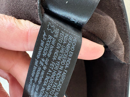 MASSIMO DUTTI. Bolso marrón nudo piel serraje