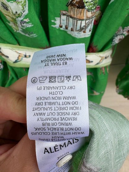 ALÉMAIS. Vestido lino abotonado estampado