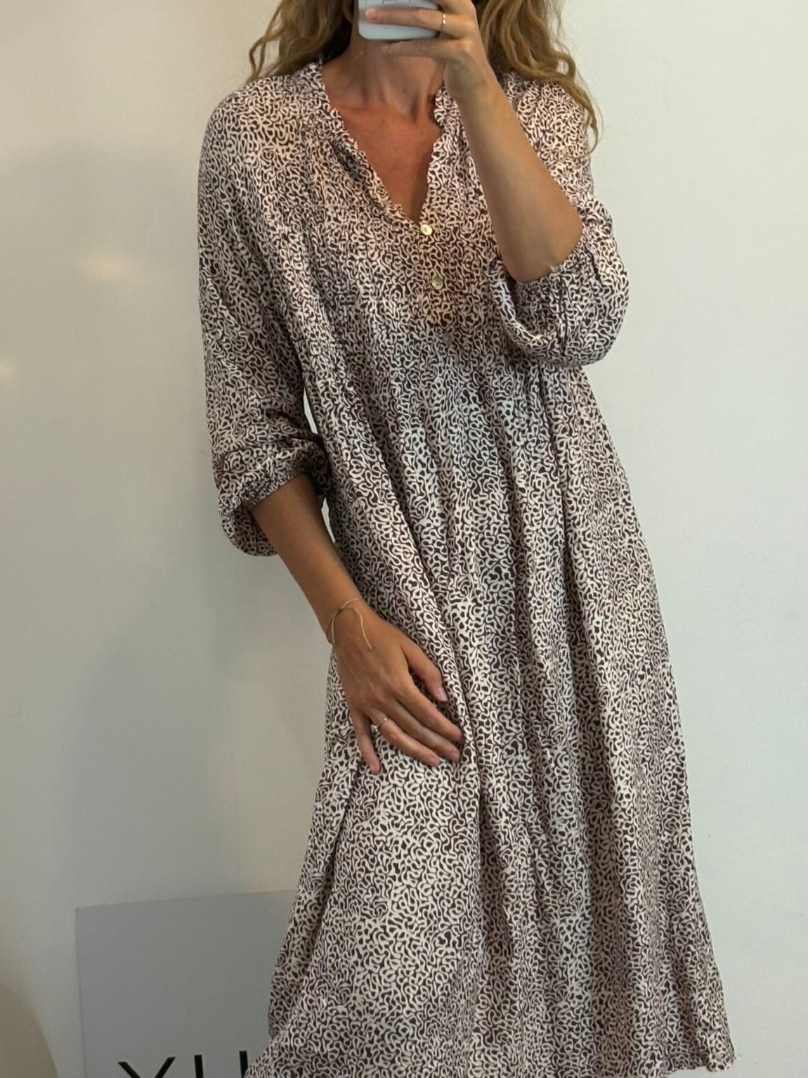 RENATTA & GO. Vestido midi estampado fluido