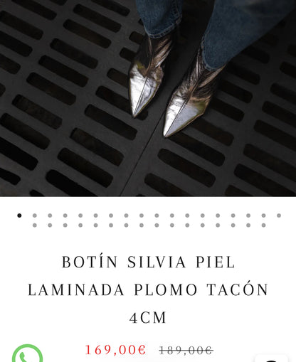 MAS 34. Botines piel plomo. T 40