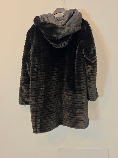 CORTEFIEL. Abrigo negro reversible T.m