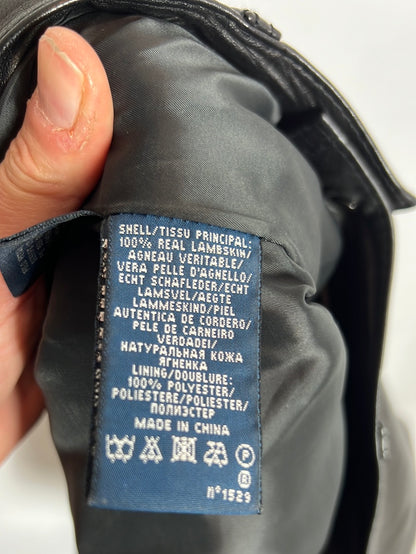 RALPH LAUREN. Black leather trousers with seams. Size 29 (38)