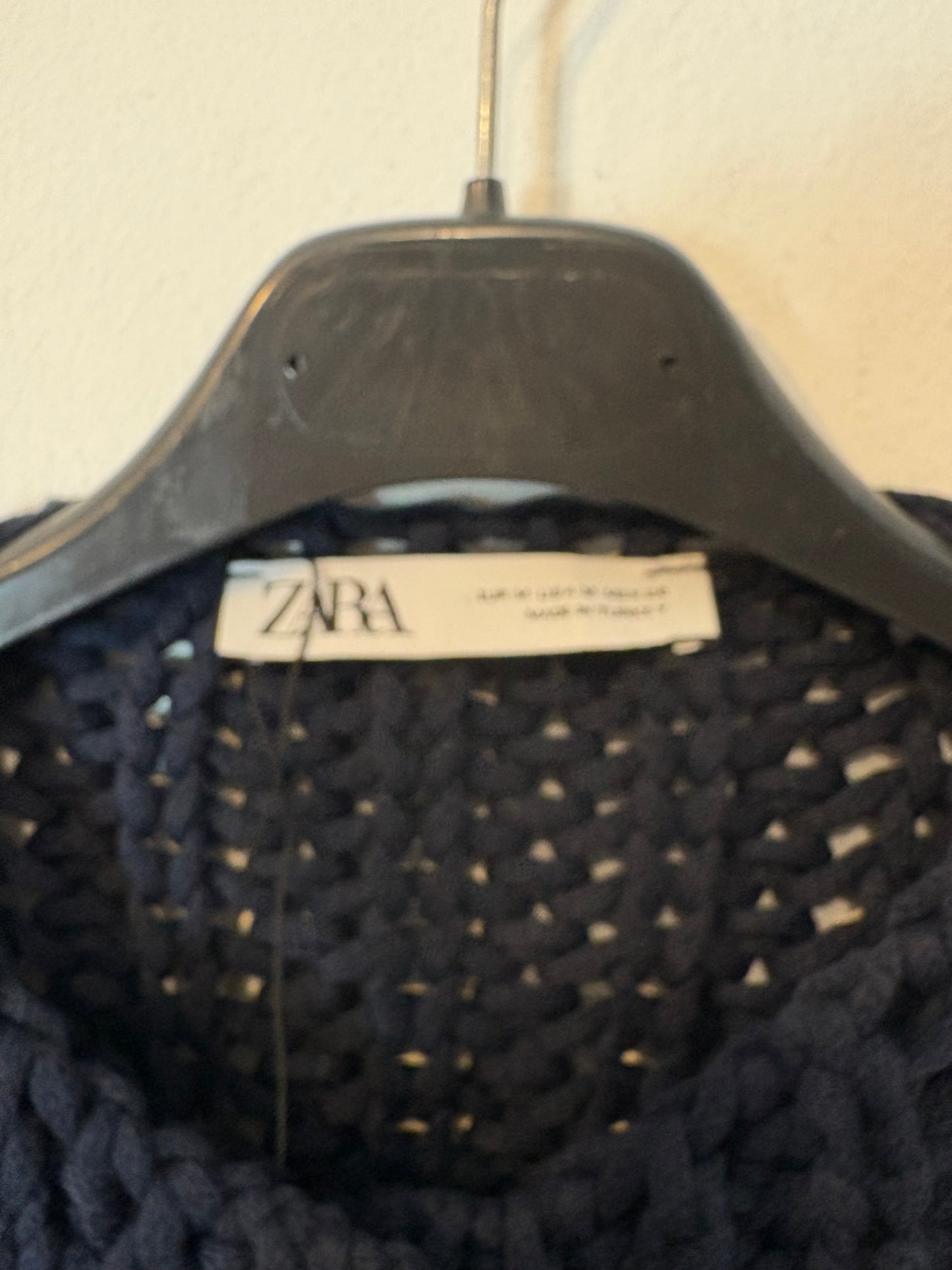 ZARA. Chaqueta punto grueso azul