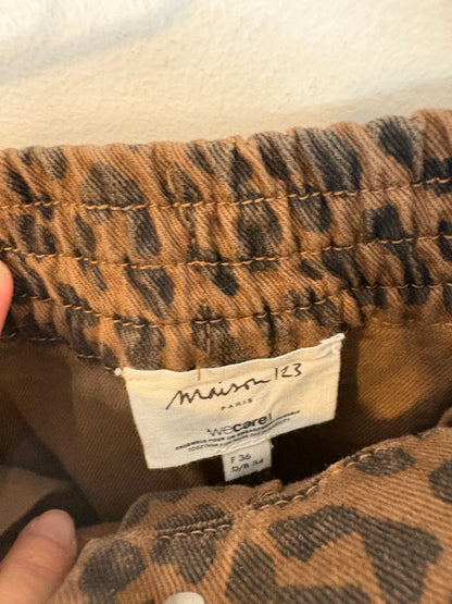 MAISON 123. Falda denim anima print. T 36