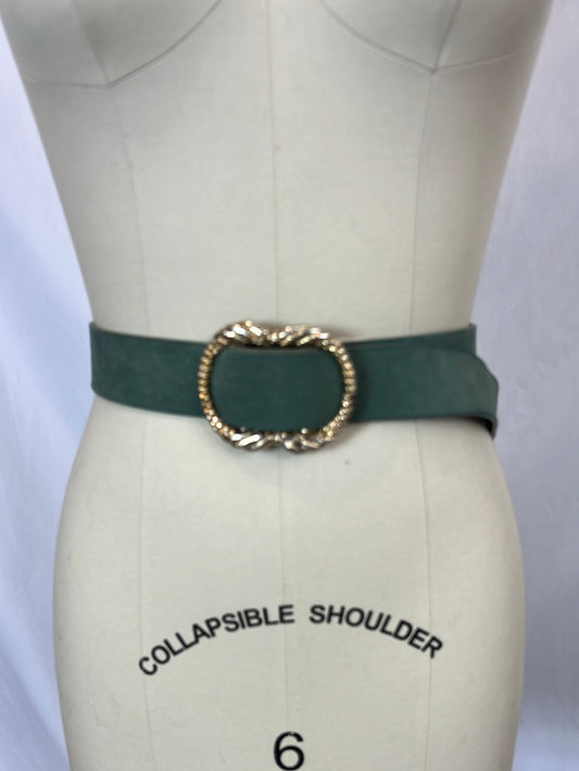 SEZANE. Cinturón verde piel T.90