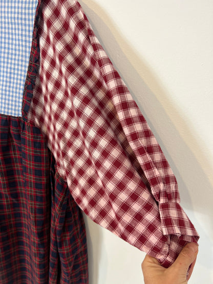 OTRAS. Vestido corto cuadros multi estampado. T S