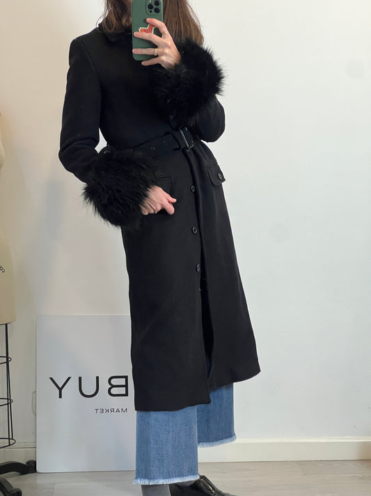 ZARA. Abrigo largo lana detalle puños