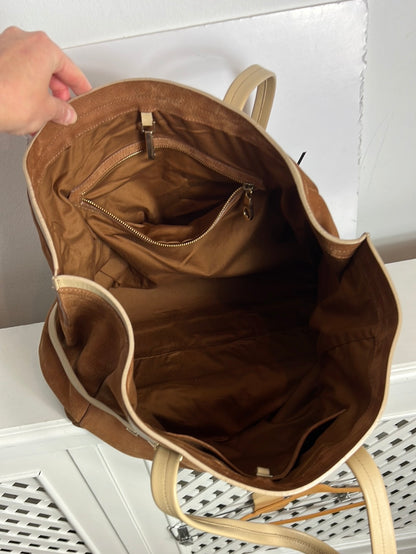 UTERQÜE. Bolso shopper piel bicolor (TARA)