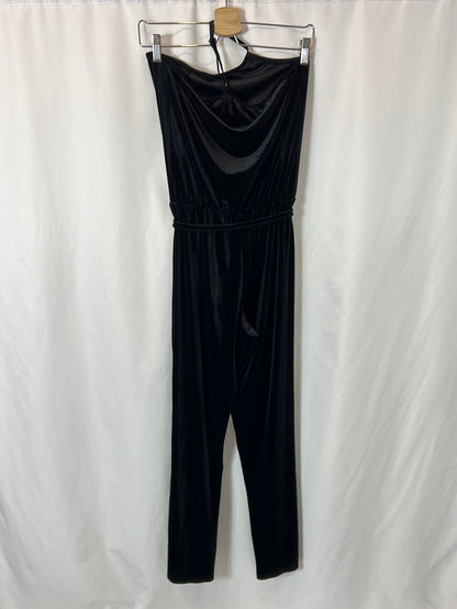 BROWNIE. Long black velvet jumpsuit. XS/S