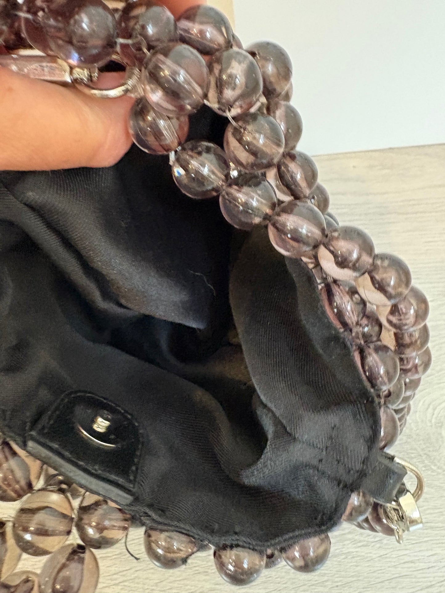 ZARA. Bolso gris saco bolas