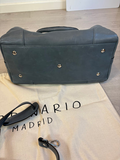 ORDINARIO MADRID. Bolso piel azul doble asa