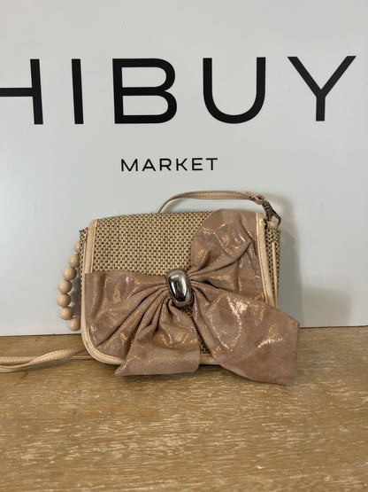RIVER ISLAND. Beige double-handle bow bag