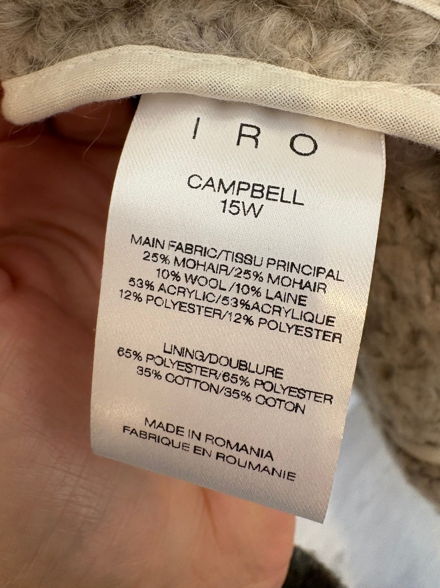 IRO. Chaqueta gris punto grueso