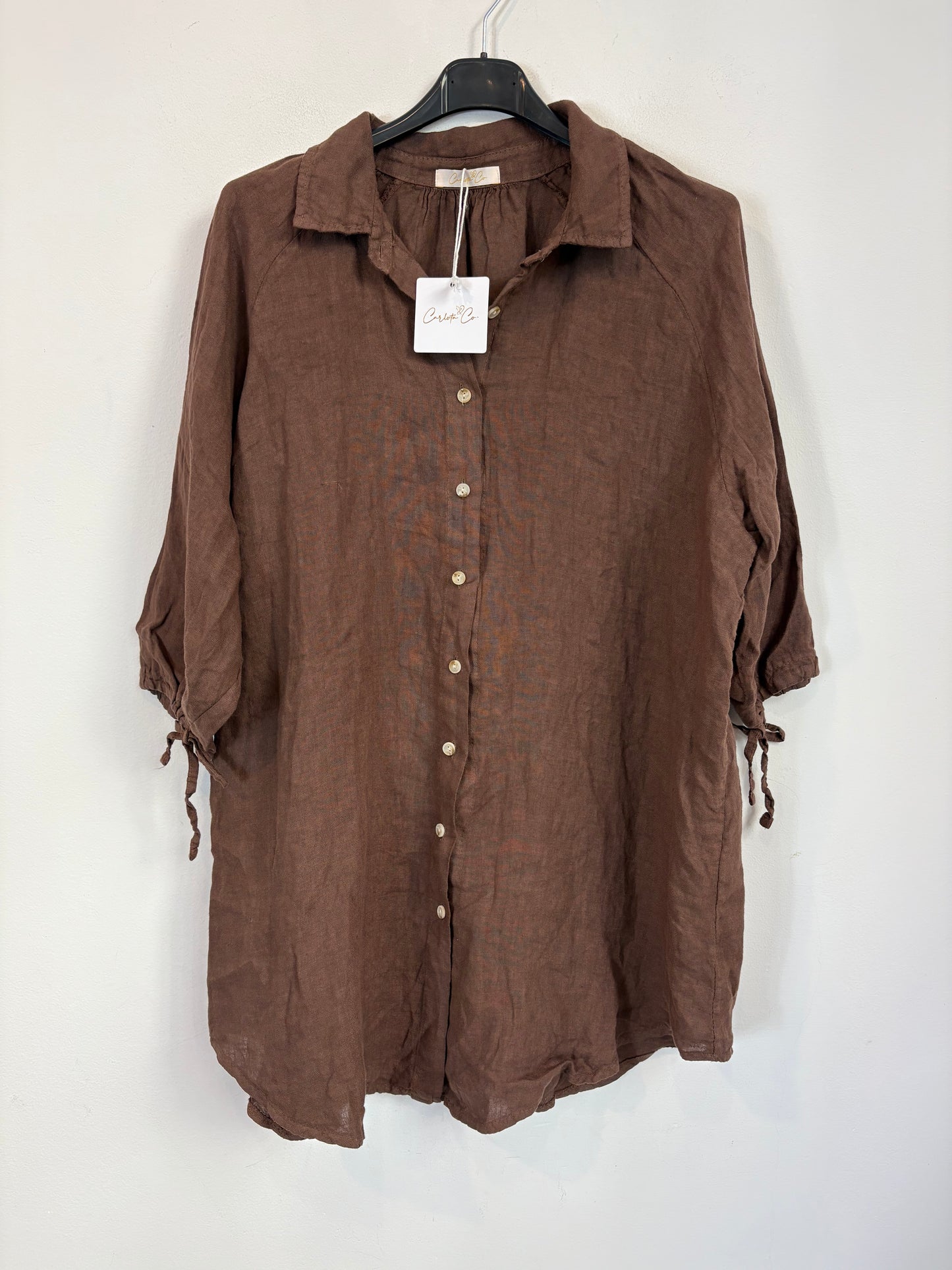 CARLOTA & CO. Blusa lino marrón