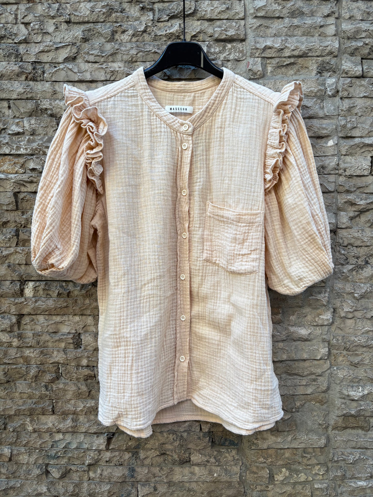 MASSCOB. Blusa manga farol tono pastel