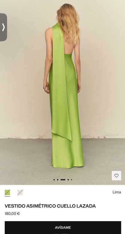 MANGO CÁPSULE. Vestido asimétrico cuello lazada