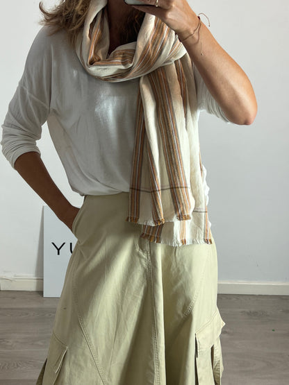 MOISMONT. Striped cotton scarf
