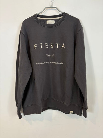 MINT & ROSE. Sudadera gris oscuro letras bordadas