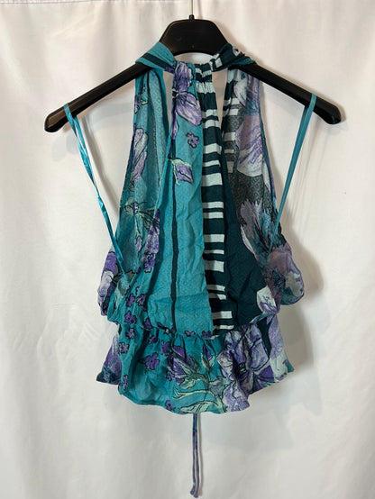 FREE PEOPLE. Blue floral TS top