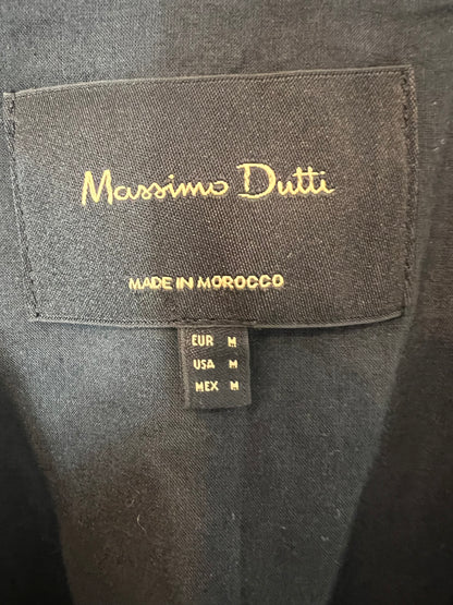 MASSIMO DUTTI. Chaleco gris oscuro lino T.m