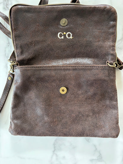 Bolso asa larga piel iniciales