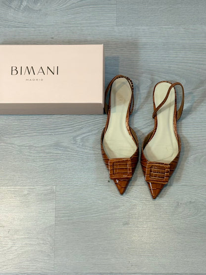 BIMANI. Stiletto piel camel. T 38