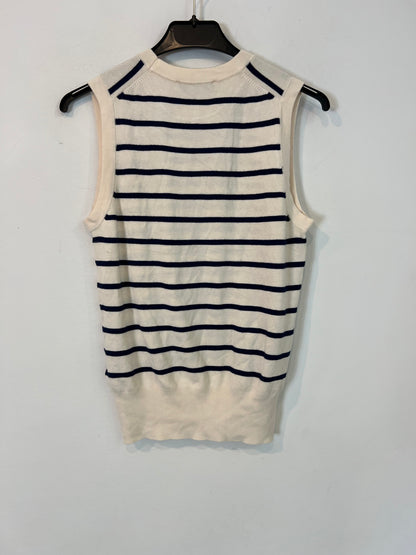 ZARA. Beige striped Ts top