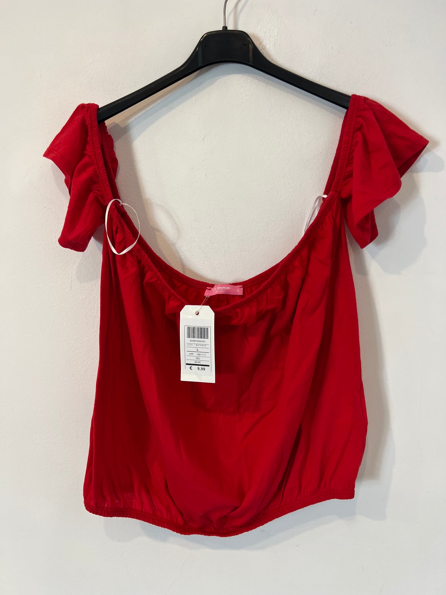 PINK WOMAN. top rojo hombros (VARIAS TALLAS)