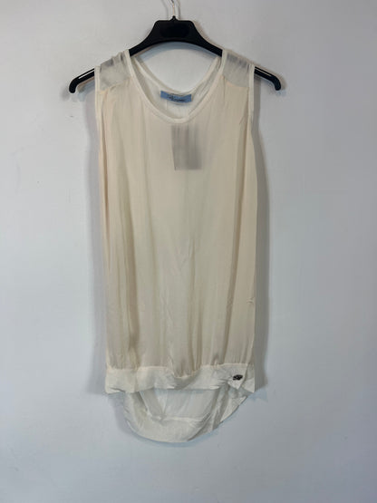 BLUMARINE. Top doble textura seda. T M/L