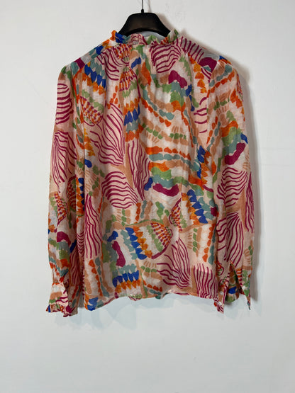 POLIN ET MOI. Ts colorful print blouse