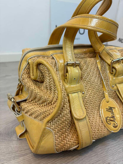 BALLY. Bolso amarillo doble textura