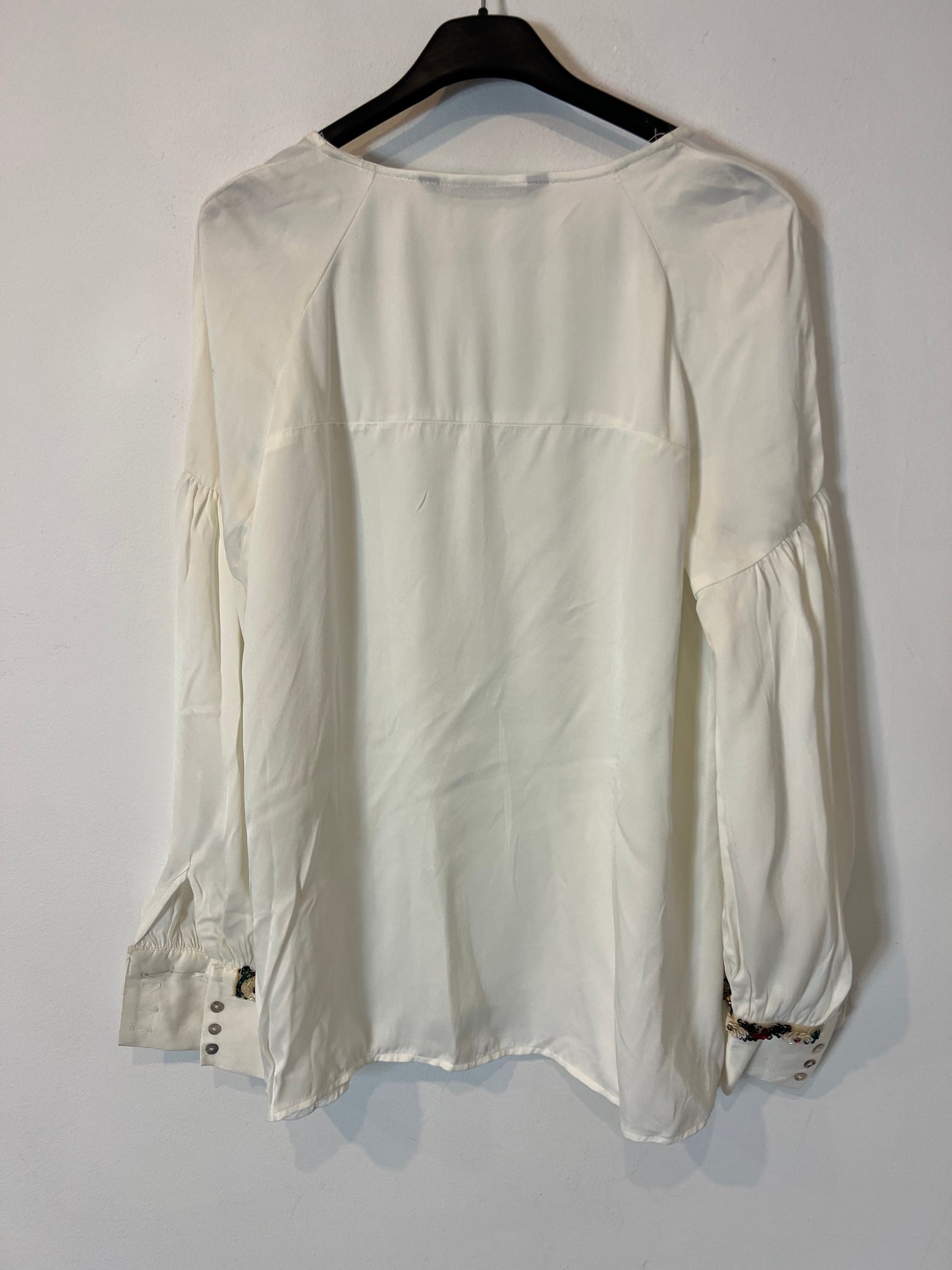 ZARA. Satin blouse with cuff detail. Size XS