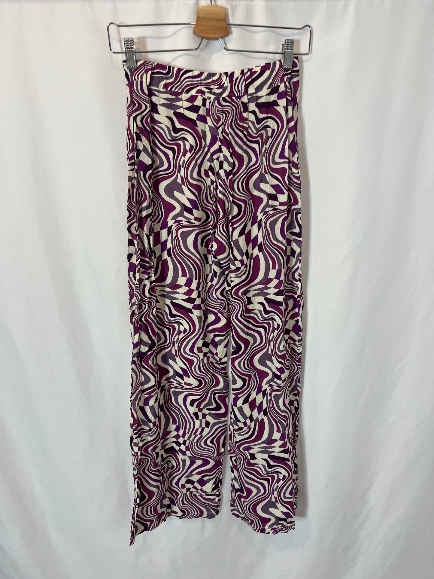 NOON. Retro print flowy trousers. Size 34