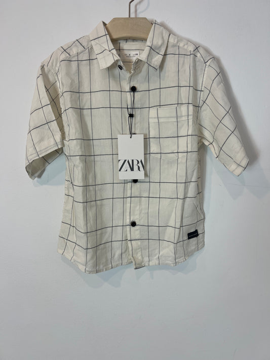 ZARA. Camisa rayas manga corta. T 6 años