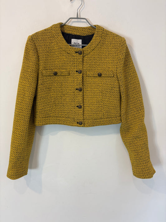 ZARA. Chaqueta amarilla tweed