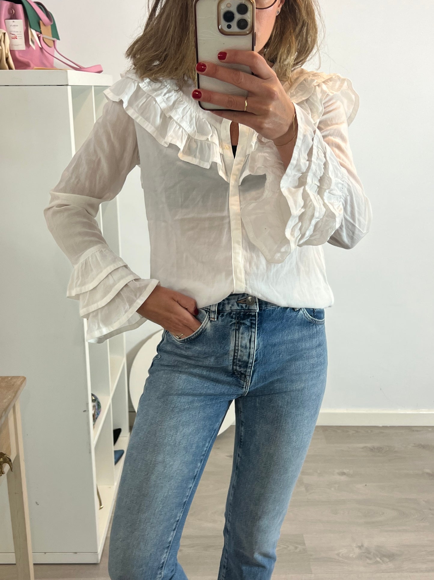 SCOTCH&amp;SODA. White ruffled Ts blouse