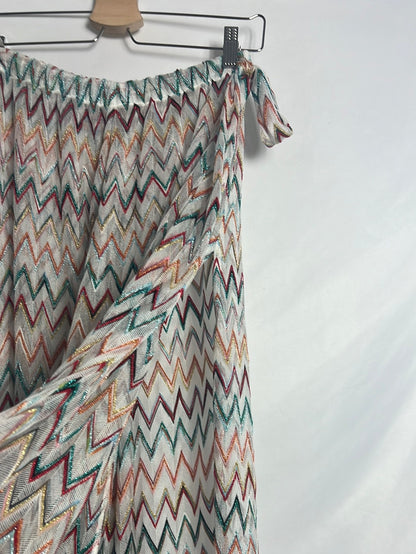 MISSONI. Pantalón zig zag aberturas. T44(s/m)