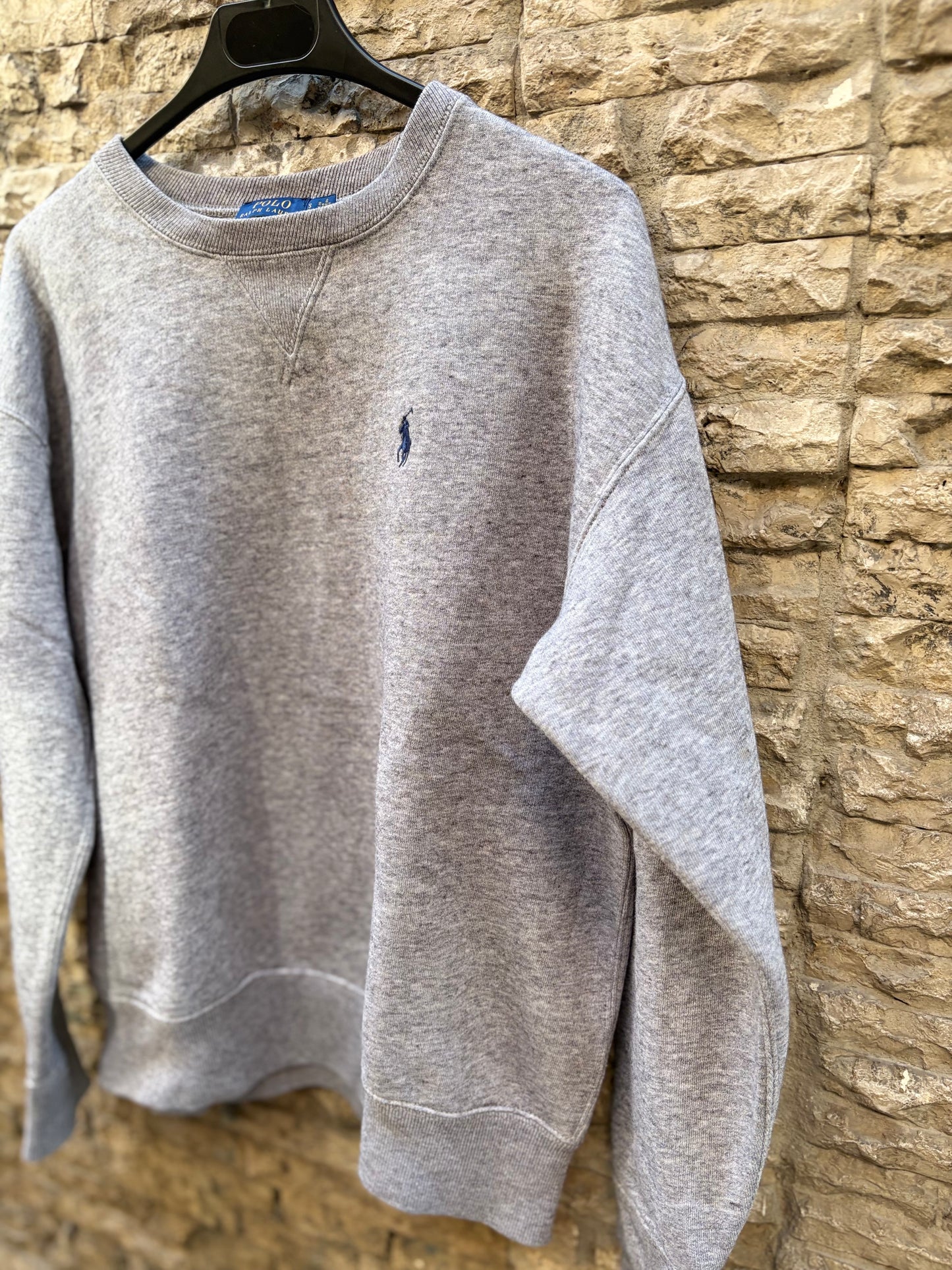 POLO RALPH LAUREN. Sudadera algodón gris logo. T S