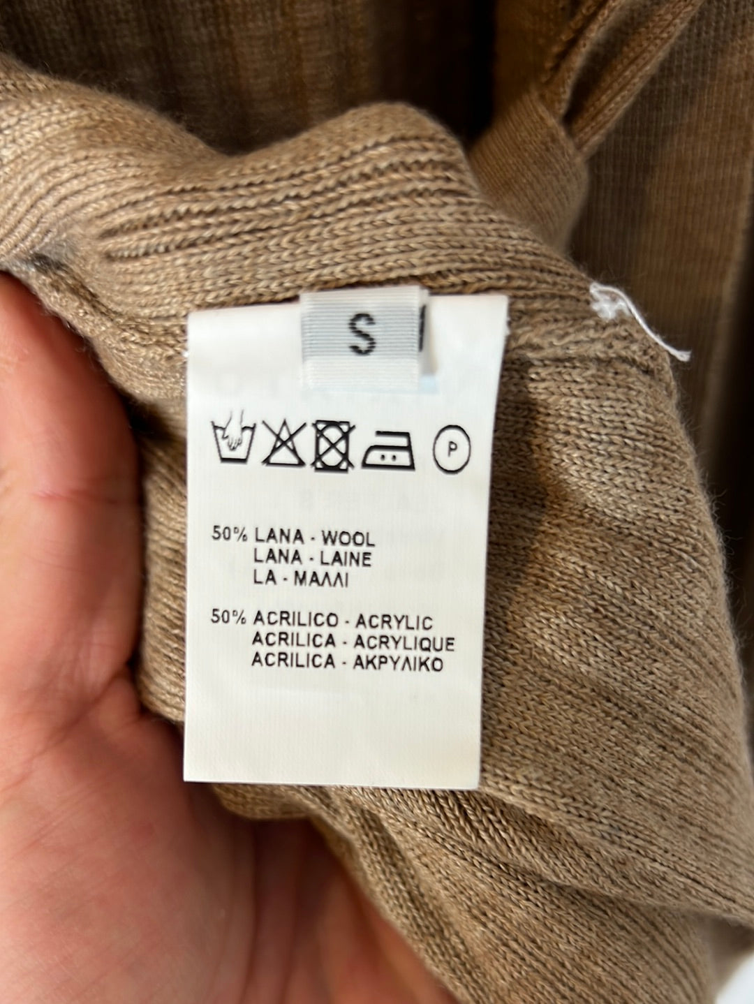 VIRIATUS. Ts ribbed camel cardigan