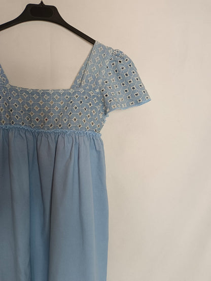 BARBARROSA. Vestido denim bordado T.m